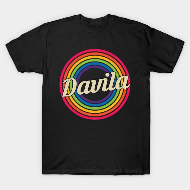 Davila - Retro Rainbow Style T-Shirt by MaydenArt